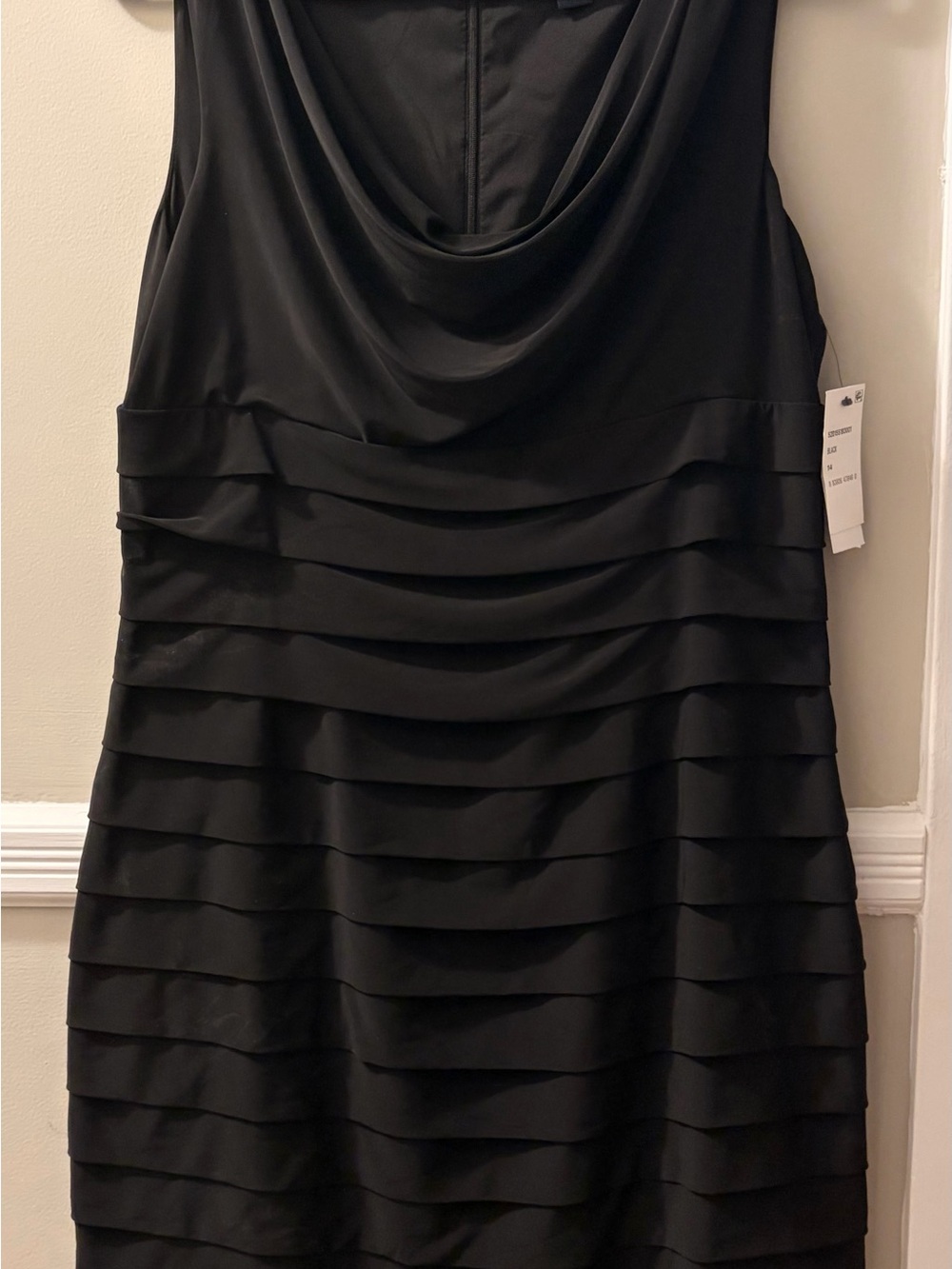 American Living Black Sleeveless Tiered Mini Dress